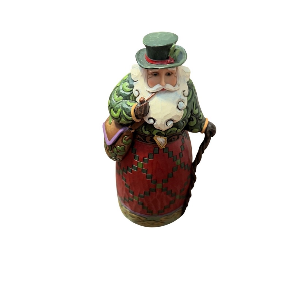 Jim Shore Irish Santa Figurine Nollaig Shona Dhuit Green Red Celtic 2010 7in